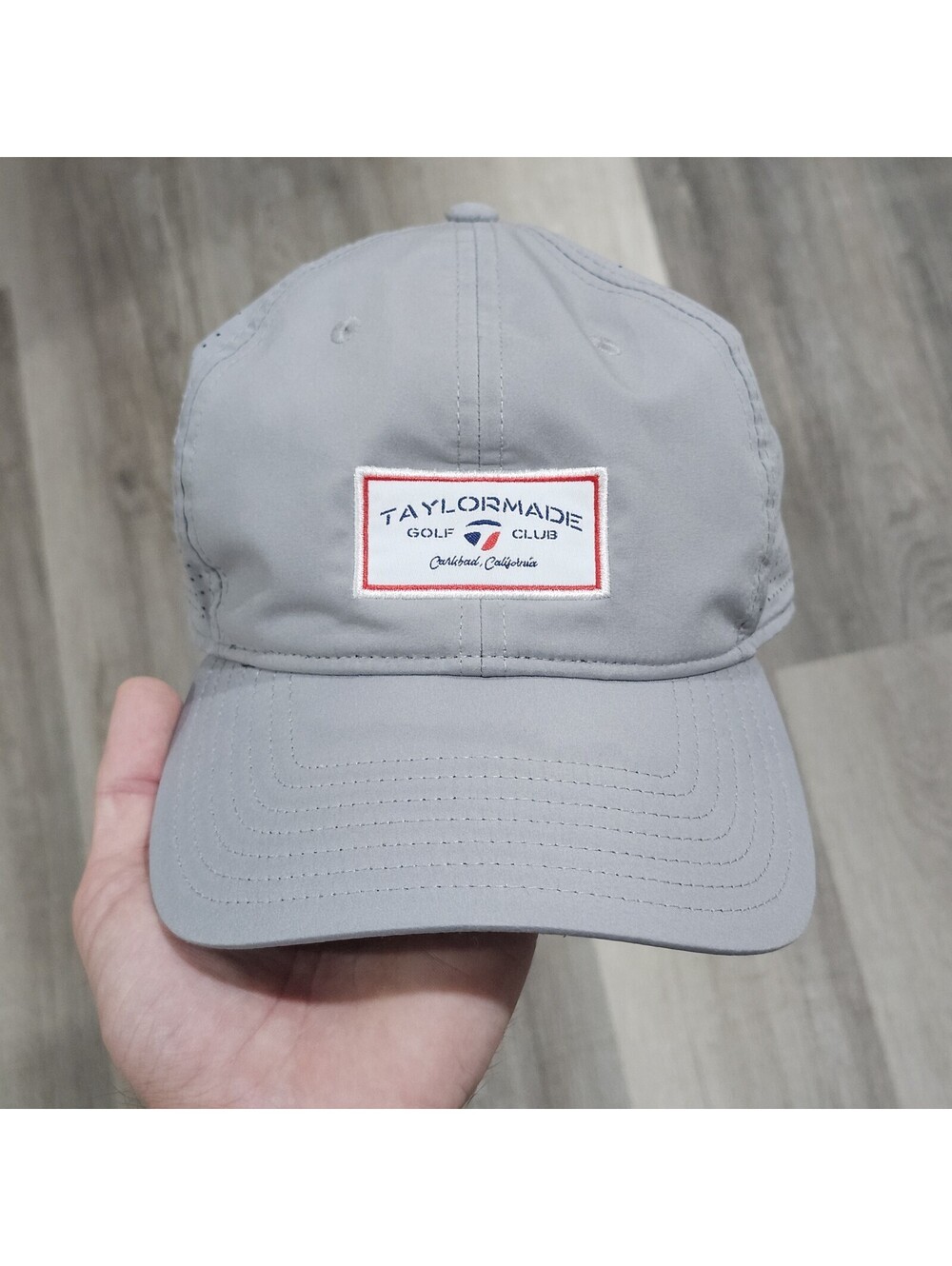 TaylorMade Performance Lite Patch Golf Hat Cap Gray Adjustable Strapback